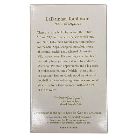 LaDainian Tomlinson 2008 Hallmark Keepsake Ornament SD Chargers - Brand New - Picture 5 of 5